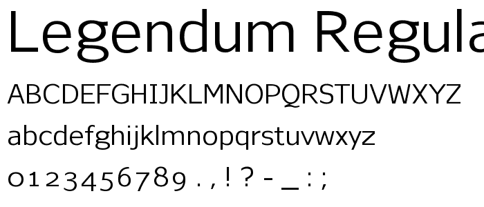 Legendum Regular font